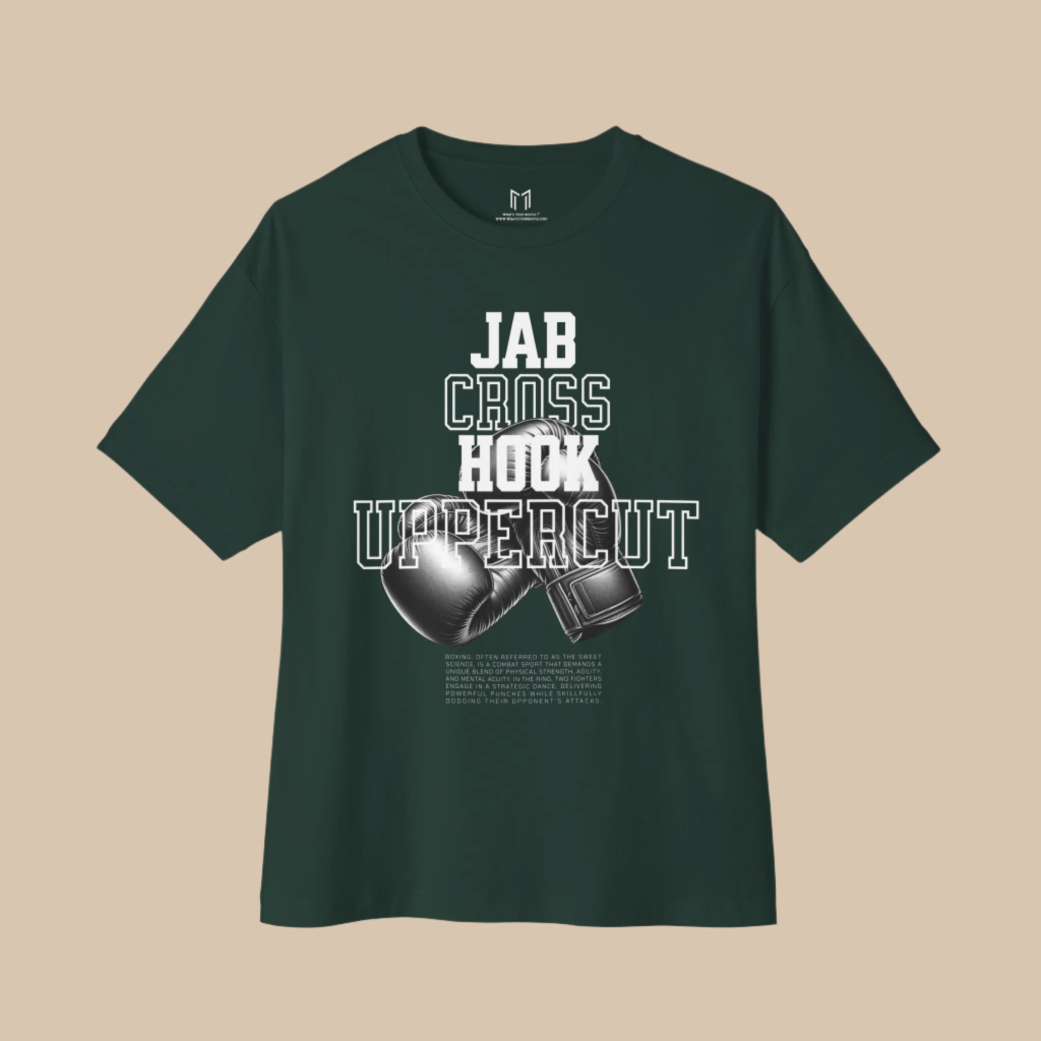The Sweet Science Boxing T-Shirt | Jab Cross Hook Uppercut | 2 Colors | BOXY FIT (WHAT'S YOUR HUSTLE?®)