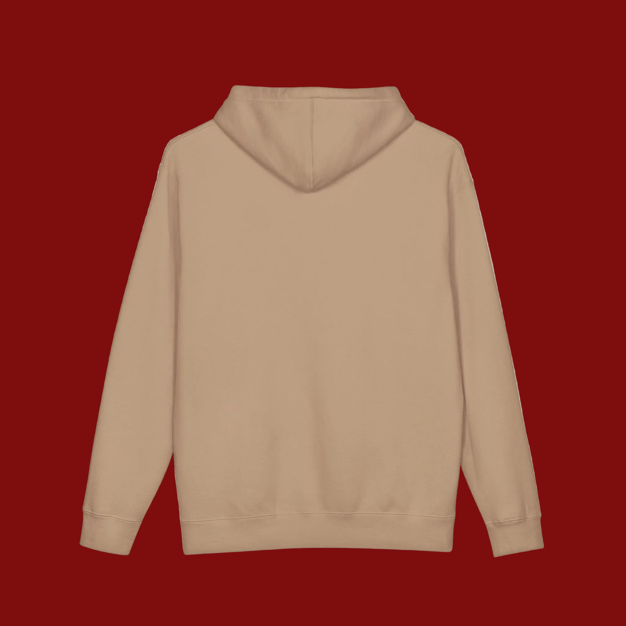 Beige hoodie on a white background