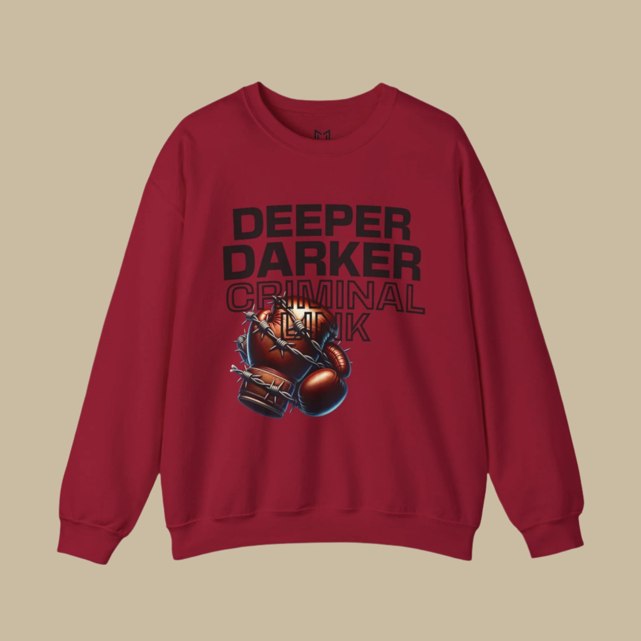DEEPER DARKER CRIMINAL LINK BOXING CREWNECK SWEATER | (2TONEDASUPASTAR x WHAT'S YOUR HUSTLE?®)