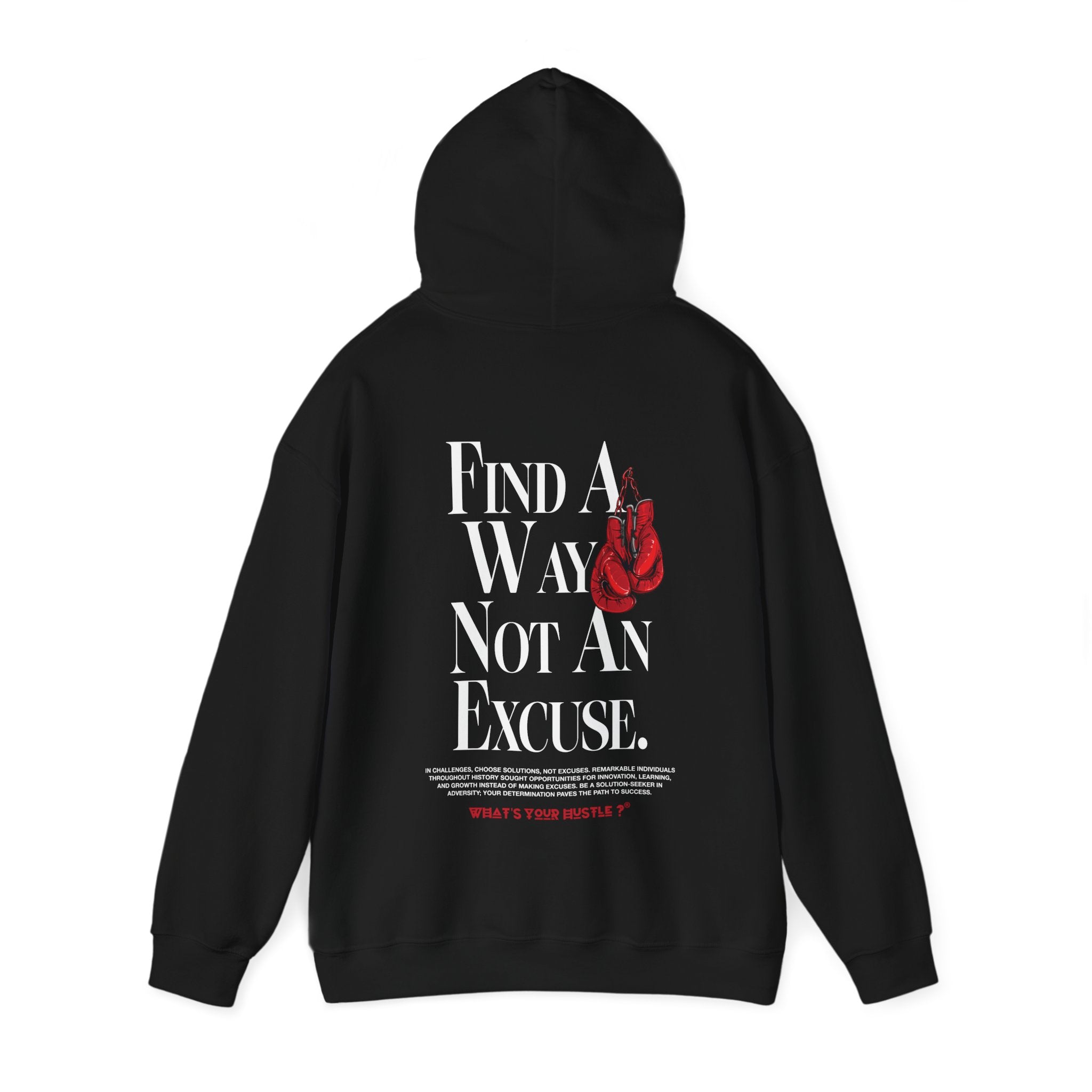 WYH? "FIND A WAY NOT AN EXCUSE" Boxing Club™ Hoodie | Heavy Cotton | (3 COLORS) - What's Your Hustle?