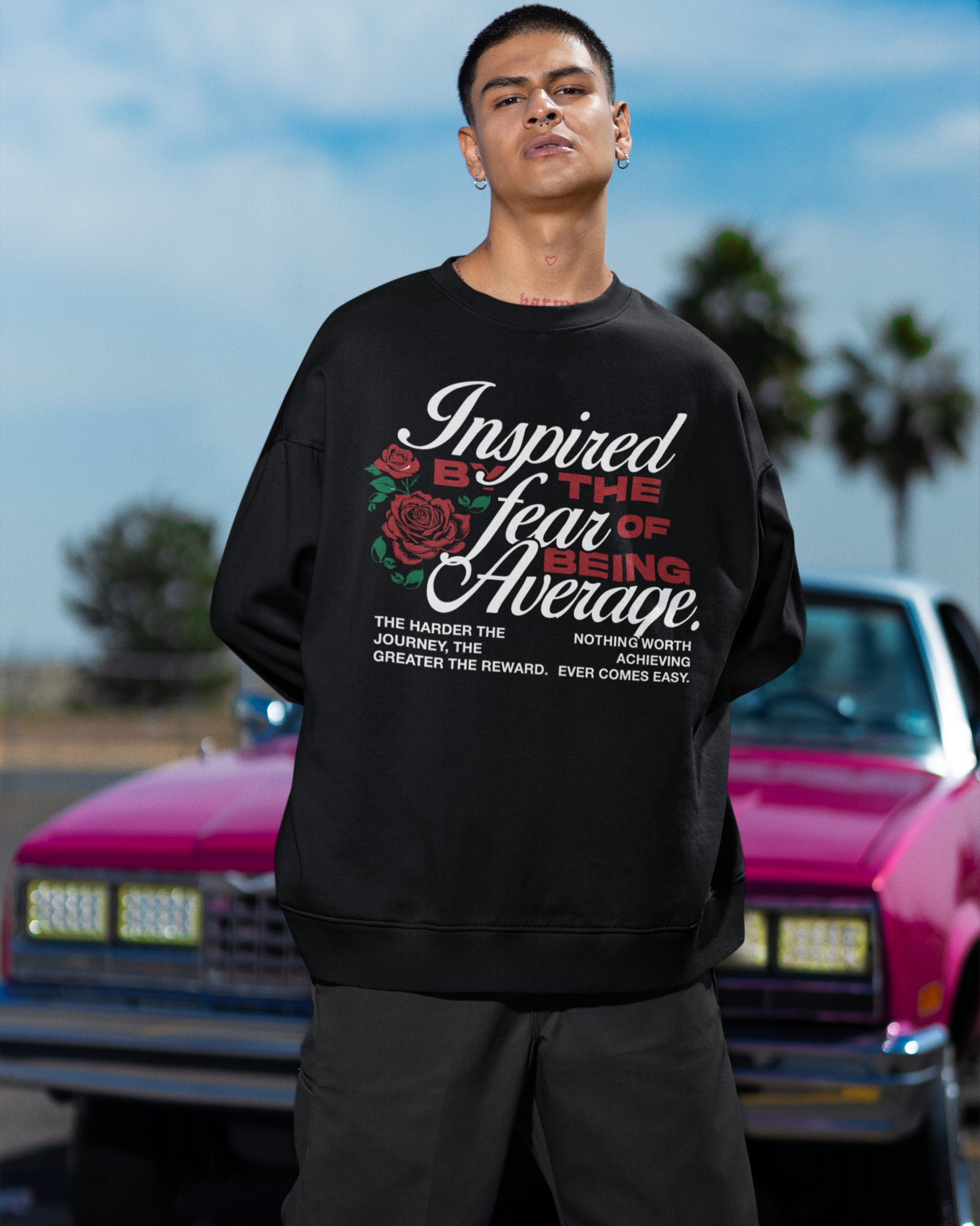 Inspired By The Fear of Being Average Crewneck Sweater | 3 COLORS (WHAT'S YOUR HUSTLE?®)