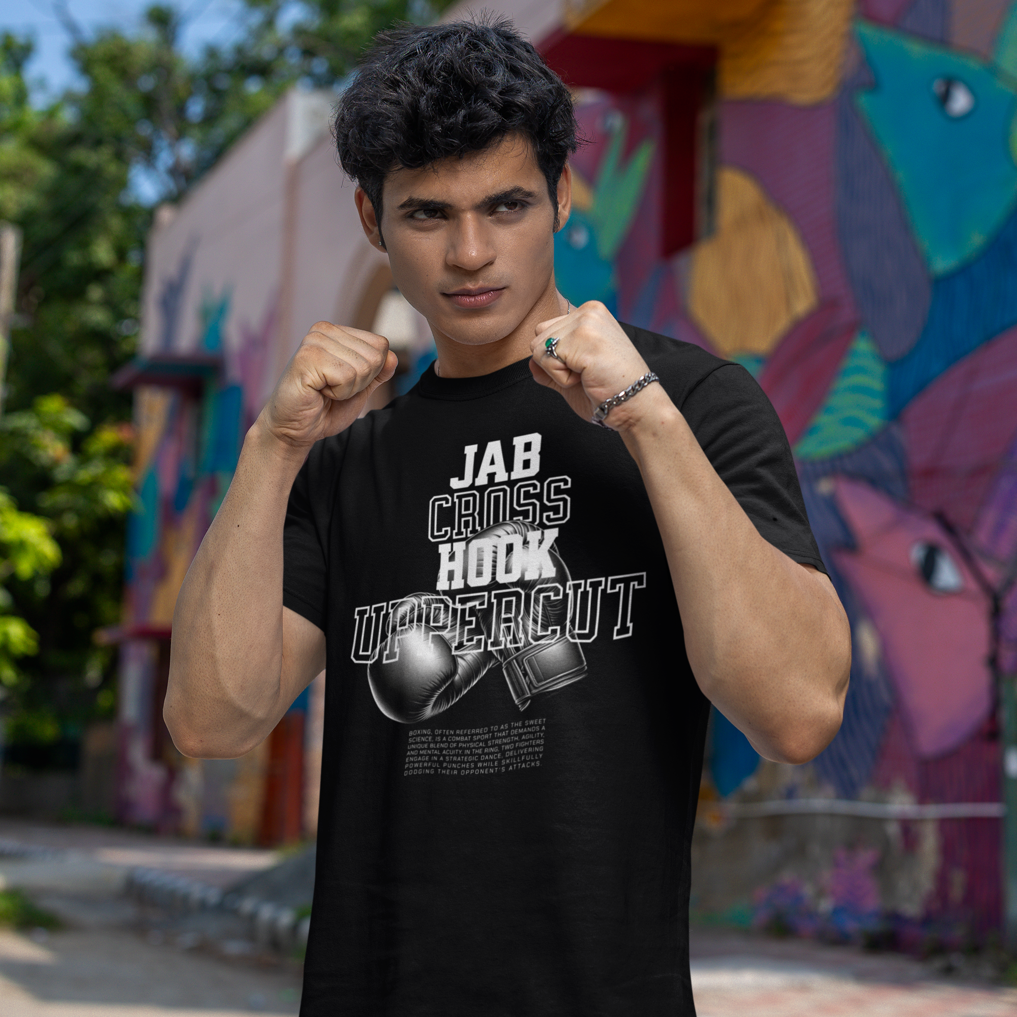 The Sweet Science Boxing T-Shirt | Jab Cross Hook Uppercut | 2 Colors | BOXY FIT (WHAT'S YOUR HUSTLE?®)