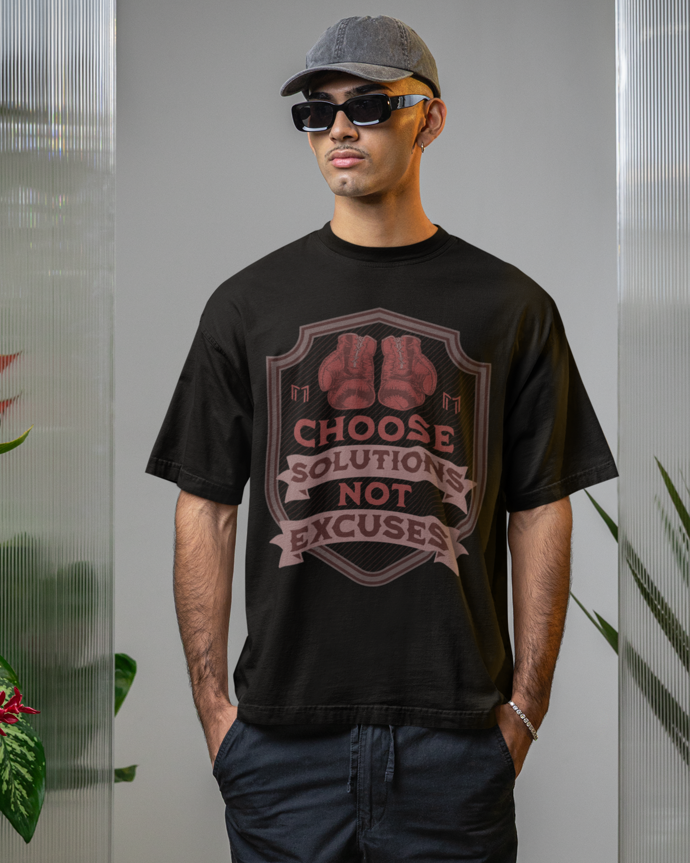 CHOOSE SOLUTIONS, NOT EXCUSES BOXING GLOVES T-SHIRT | (2 COLORS) | WHAT'S YOUR HUSTLE?®