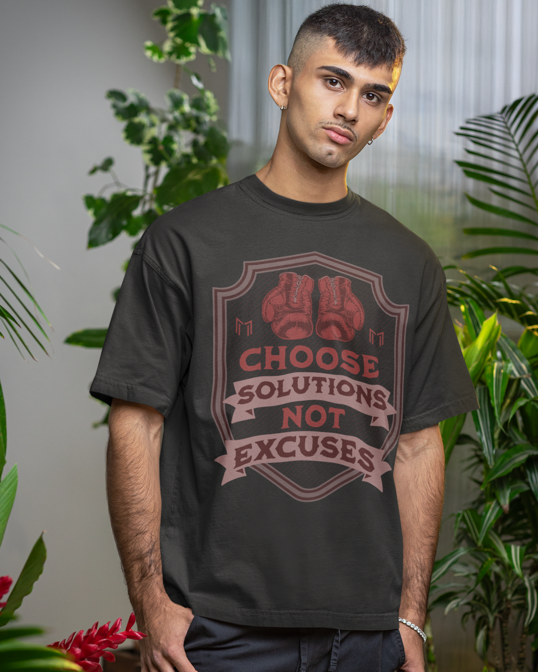 CHOOSE SOLUTIONS, NOT EXCUSES BOXING GLOVES T-SHIRT | (2 COLORS) | WHAT'S YOUR HUSTLE?®