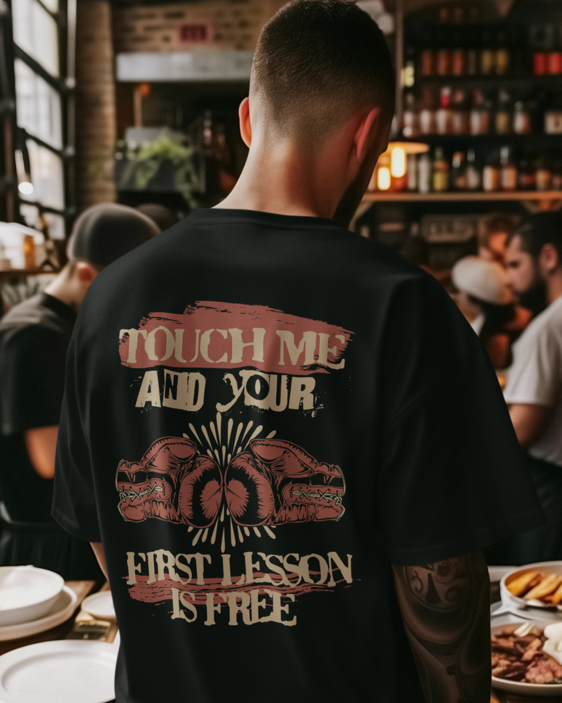 TOUCH ME, AND YOUR FIRST LESSON IS FREE BOXING GLOVES T-SHIRT | (2 COLORS) | WHAT'S YOUR HUSTLE?®