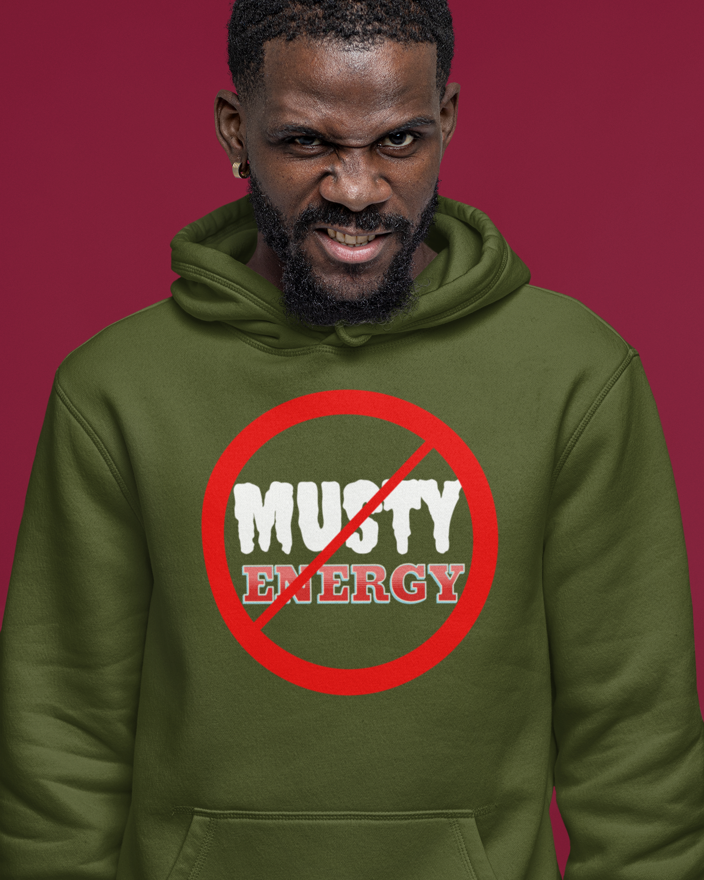 NO MUSTY ENERGY Boxing Hoodie | Heavy Cotton | (2TONEDASUPASTAR x WHAT'S YOUR HUSTLE?®)