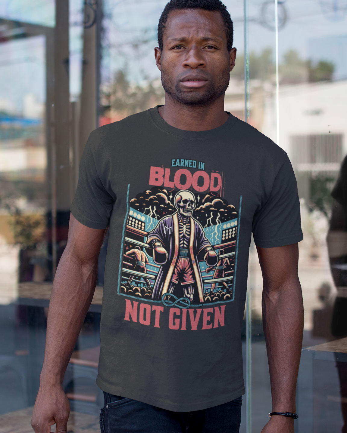 EARNED IN BLOOD, NOT GIVEN BOXING T-SHIRT | WHAT'S YOUR HUSTLE?®
