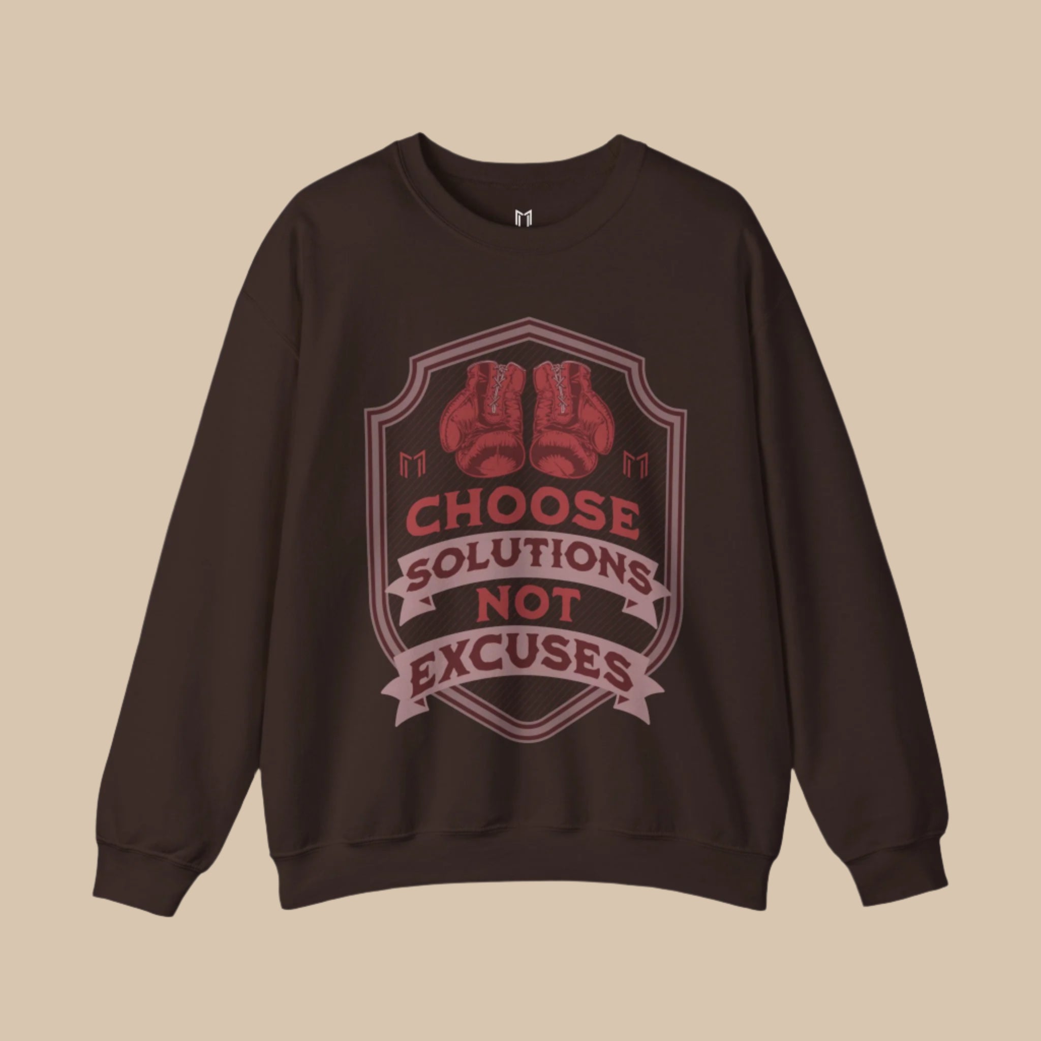 CHOOSE SOLUTIONS, NOT EXCUSES BOXING GLOVES CREWNECK SWEATER | (WHAT'S YOUR HUSTLE?®)