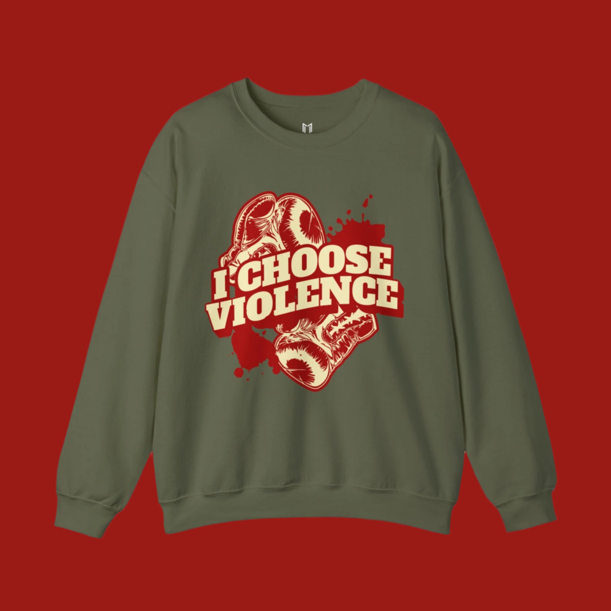 I Choose Violence Boxing MMA Crewneck Sweater | Gloves, Combat Sports | 3 COLORS (WHAT'S YOUR HUSTLE?®)