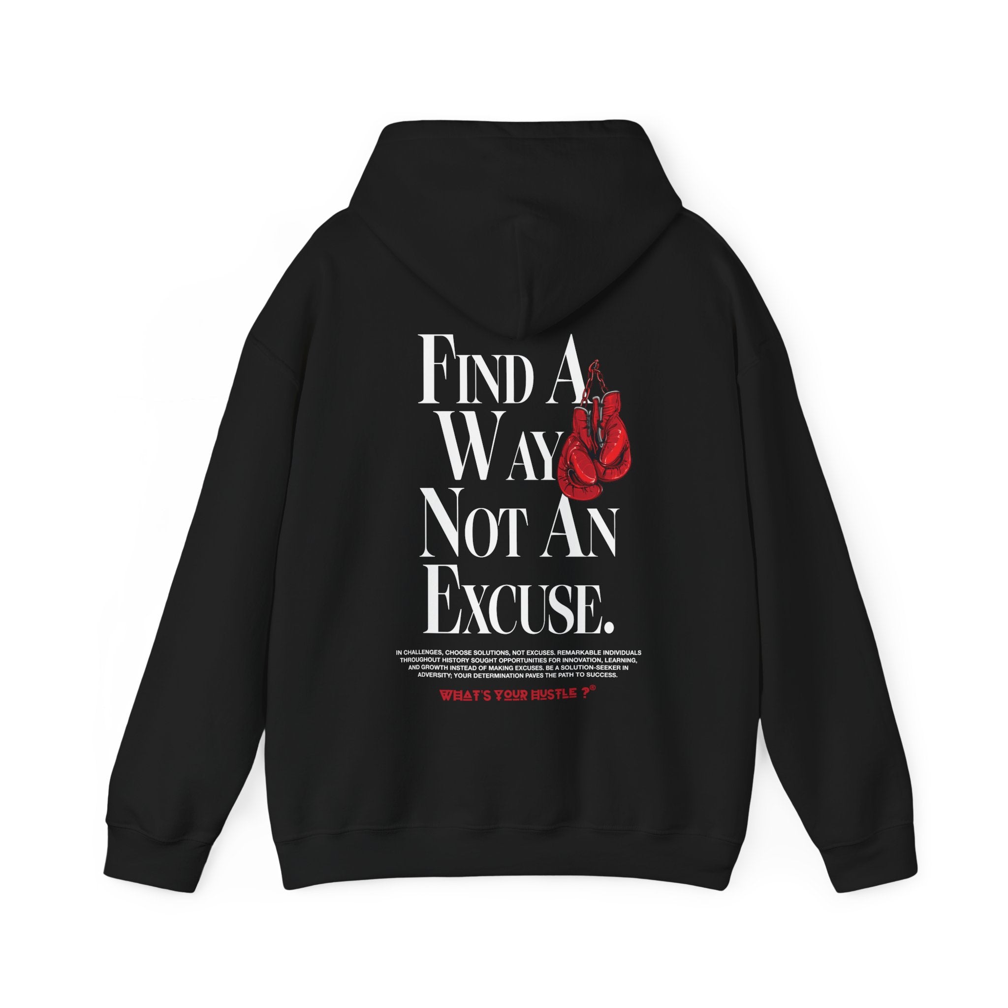 WYH? "FIND A WAY NOT AN EXCUSE" Boxing Club™ Hoodie | Heavy Cotton | (3 COLORS) - What's Your Hustle?