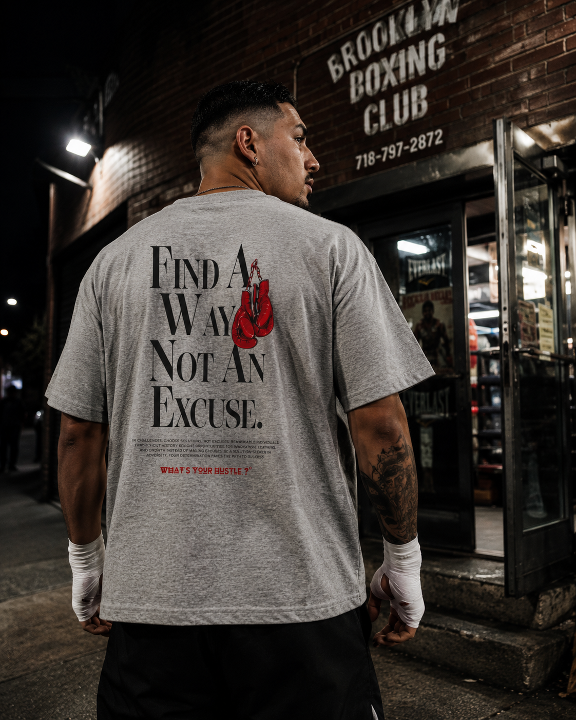 WYH? "FIND A WAY NOT AN EXCUSE" Boxing Club™ T-shirt | Heavyweight Cotton | (3 COLORS)