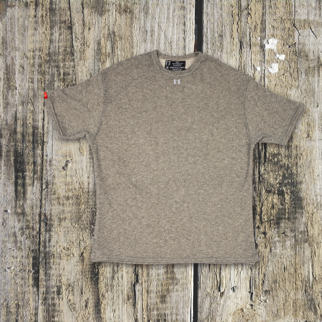"M" Logo Print Two-Toned French Terry Oversized Travel T-shirt | (2 Colors) - What's Your Hustle?