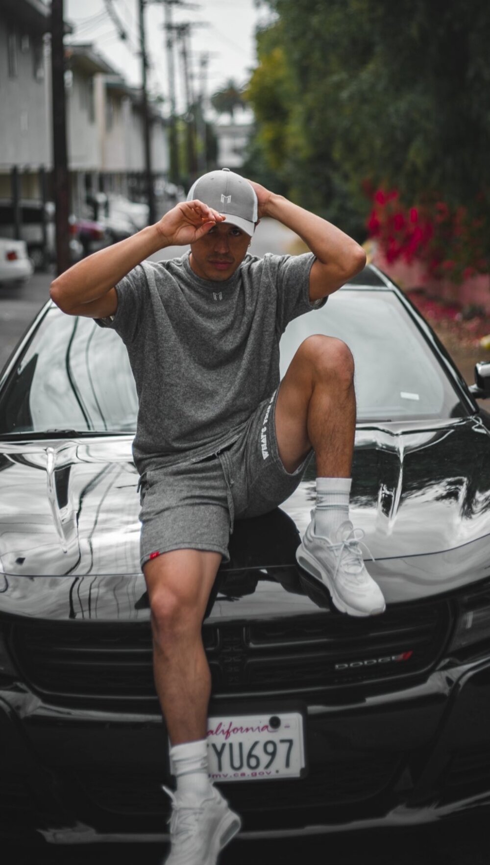 "M" Logo Print Two-Toned French Terry Oversized Travel T-shirt | (2 Colors) - What's Your Hustle?