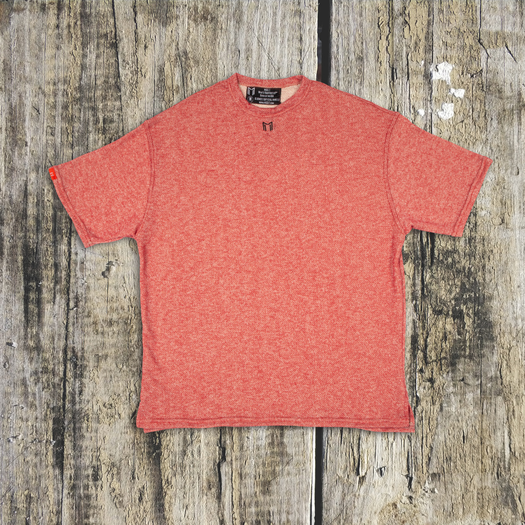 "M" Logo Print Two-Toned French Terry Oversized Travel T-shirt | (2 Colors) - What's Your Hustle?