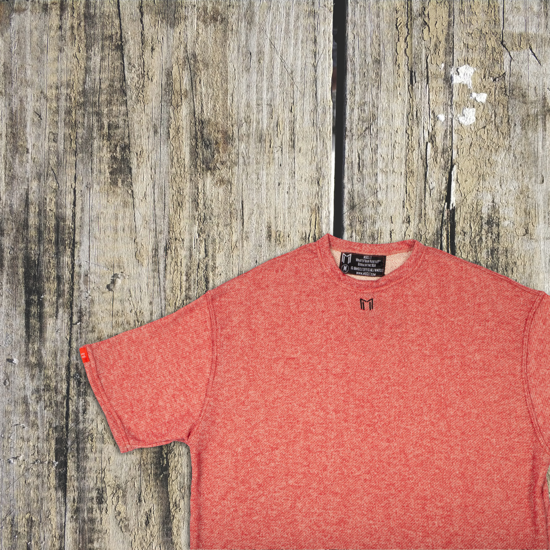 "M" Logo Print Two-Toned French Terry Oversized Travel T-shirt | (2 Colors) - What's Your Hustle?