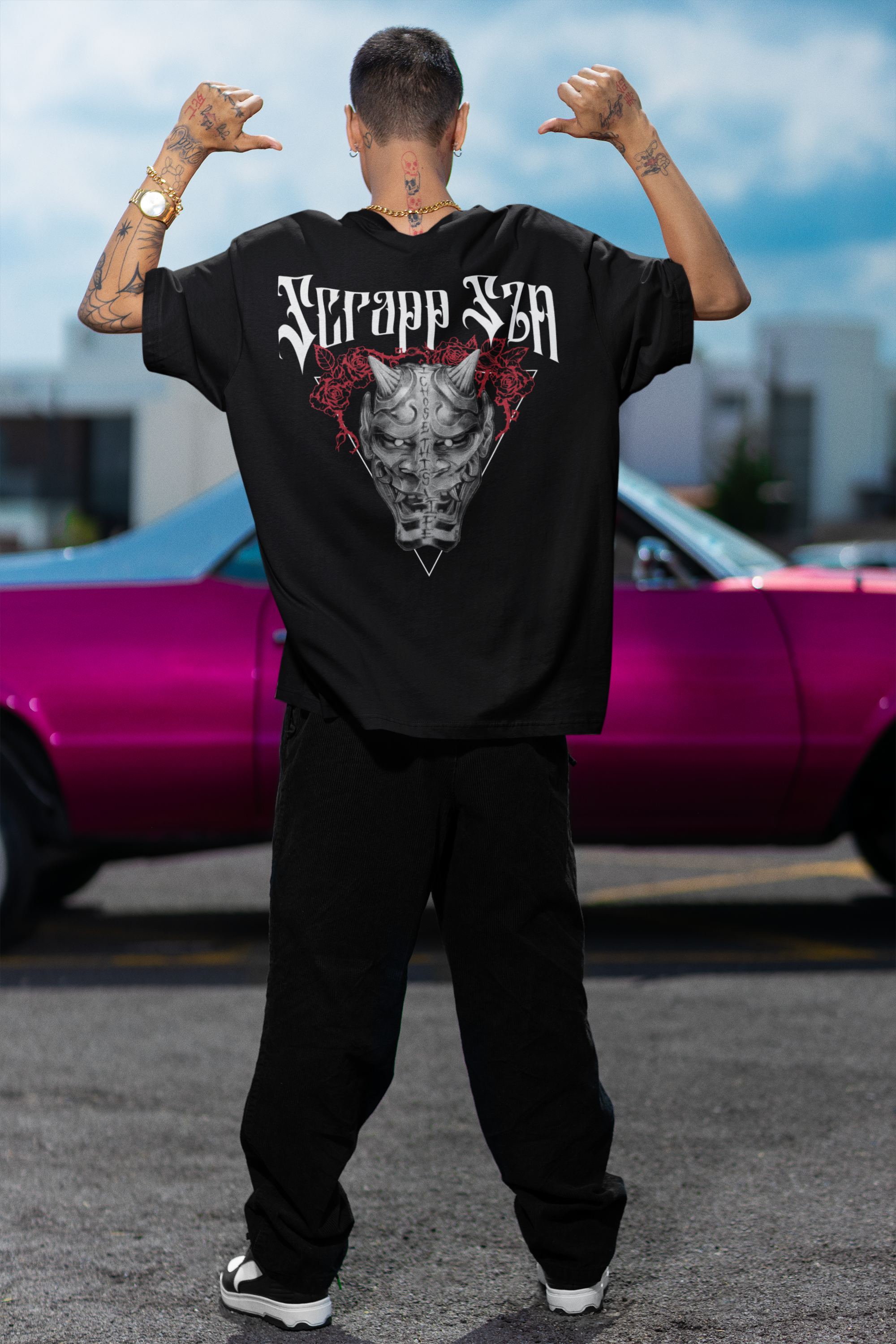 SCRAPP SZN Back Tattoo BOXY Tee | (2 COLORS) | WYH? x SCRAPPY RAMIREZ - What's Your Hustle?