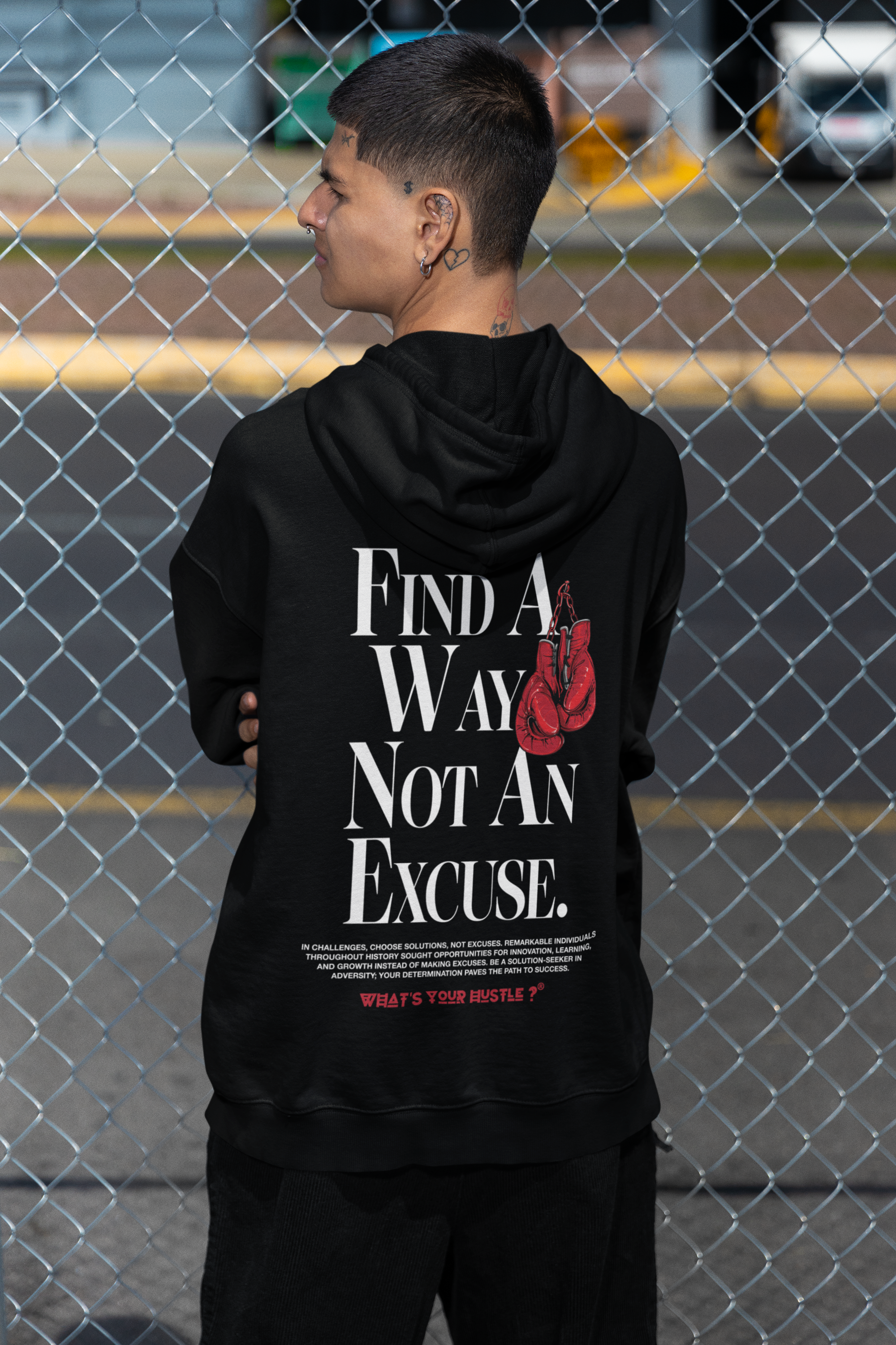 WYH? "FIND A WAY NOT AN EXCUSE" Boxing Club™ Hoodie | Heavy Cotton | (3 COLORS) - What's Your Hustle?