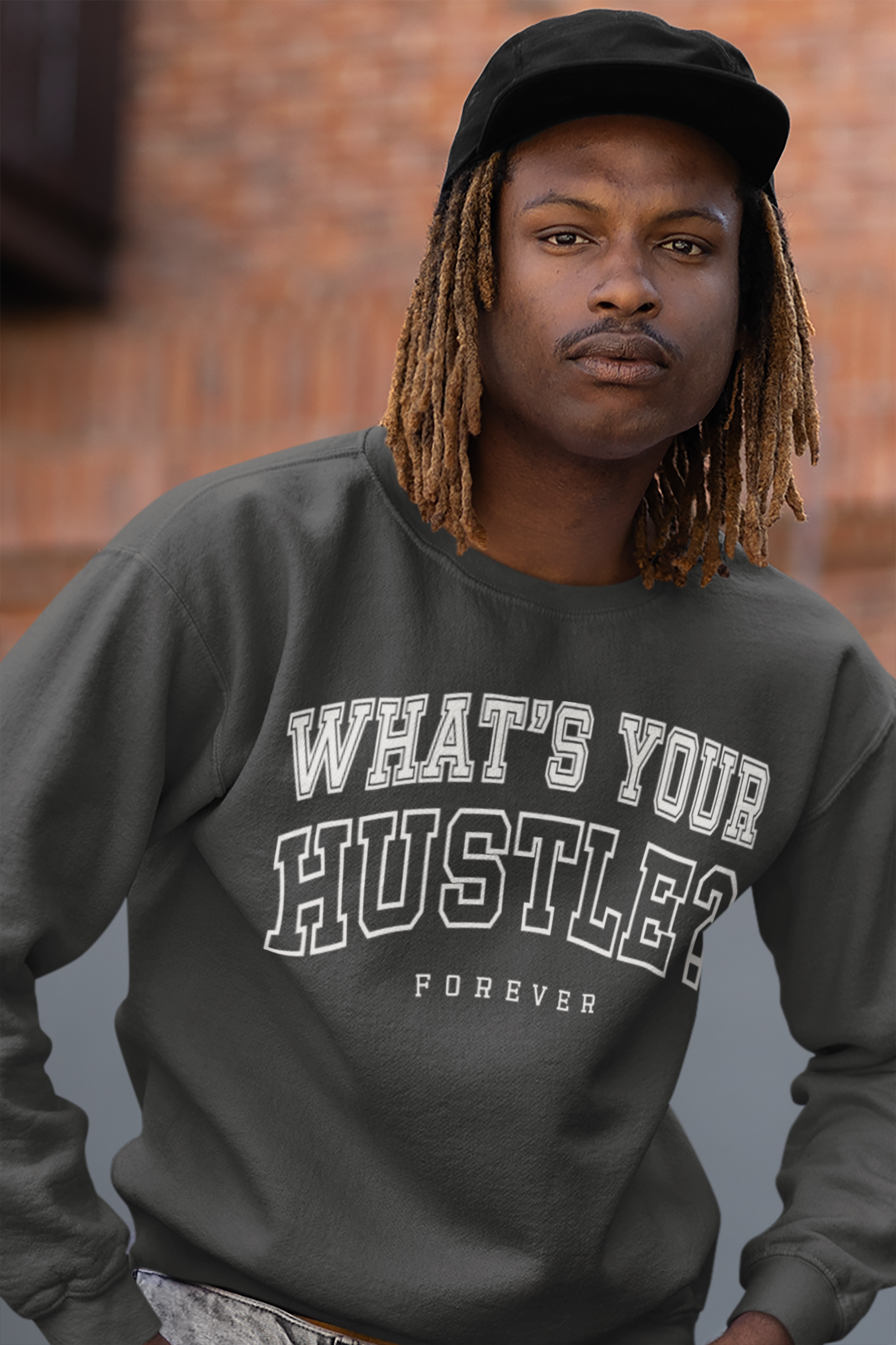 WHAT'S YOUR HUSTLE? "FOREVER" College Crewneck Sweater | Heavy Cotton | 3 COLORS - What's Your Hustle?