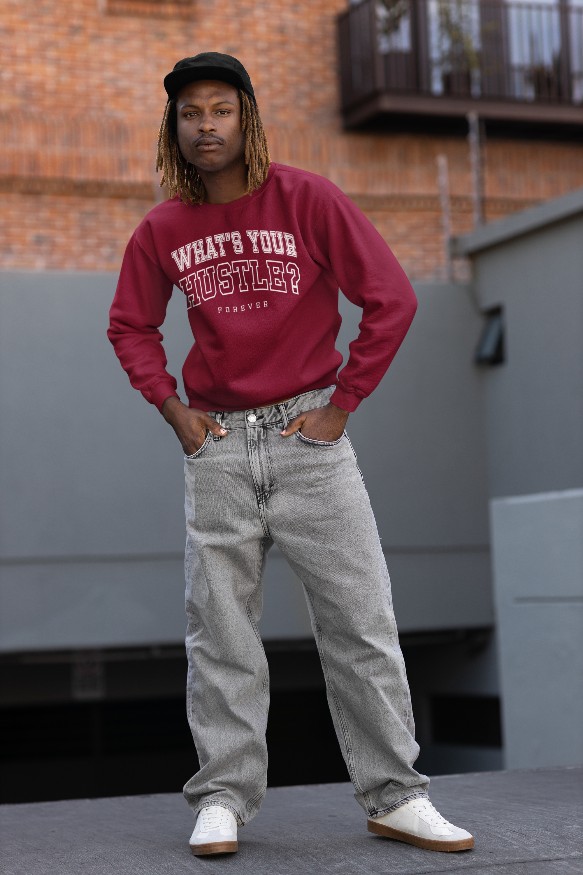 WHAT'S YOUR HUSTLE? "FOREVER" College Crewneck Sweater | Heavy Cotton | 3 COLORS - What's Your Hustle?