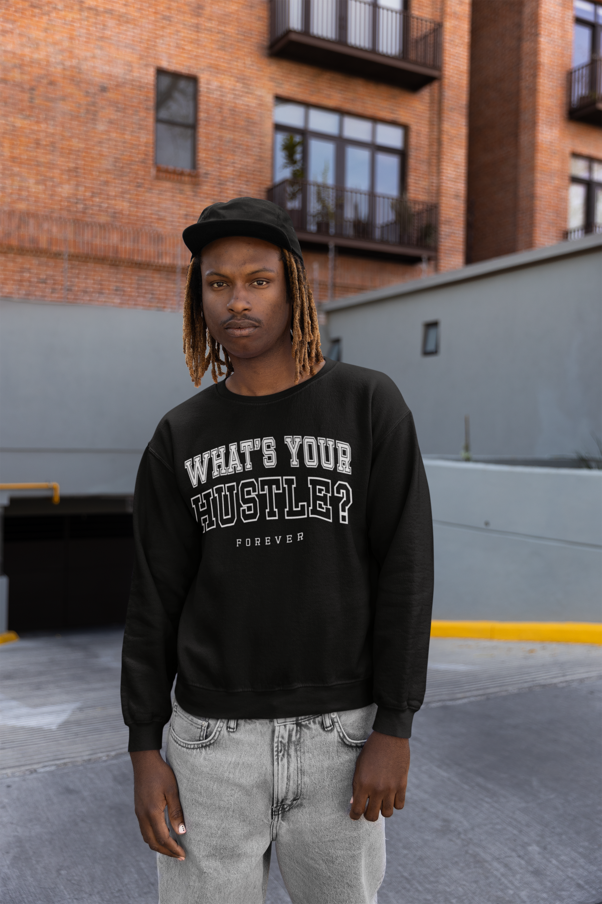 WHAT'S YOUR HUSTLE? "FOREVER" College Crewneck Sweater | Heavy Cotton | 3 COLORS - What's Your Hustle?