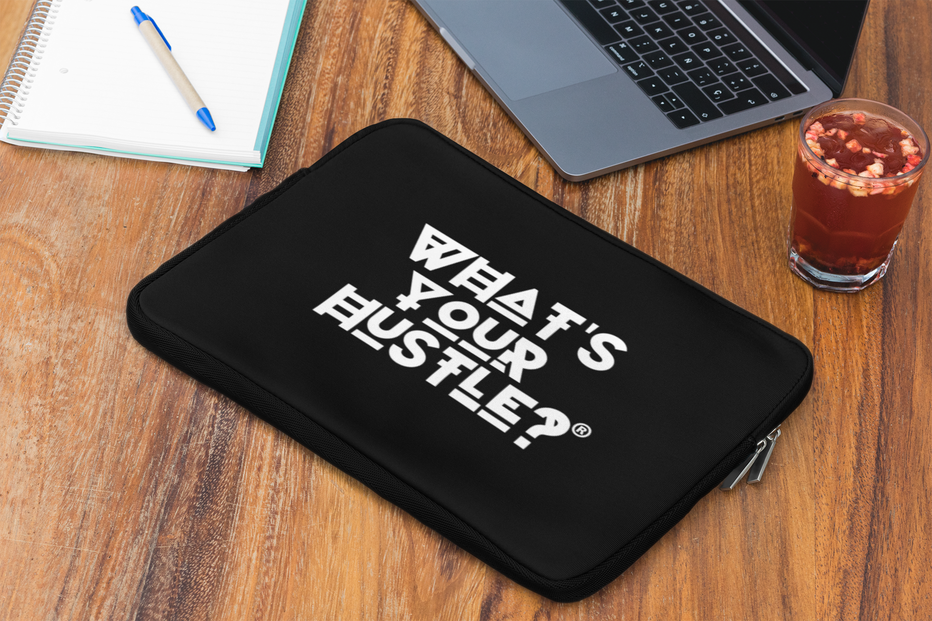 What's Your Hustle? Motivational Laptop sleeve for MacBook Pro or PC Laptop 12, 13, 15 Inches Available - What's Your Hustle?
