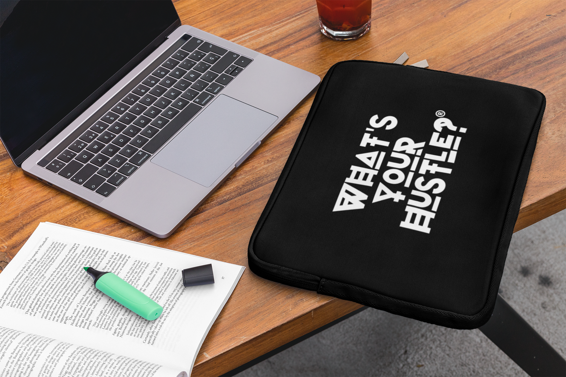 What's Your Hustle? Motivational Laptop sleeve for MacBook Pro or PC Laptop 12, 13, 15 Inches Available - What's Your Hustle?