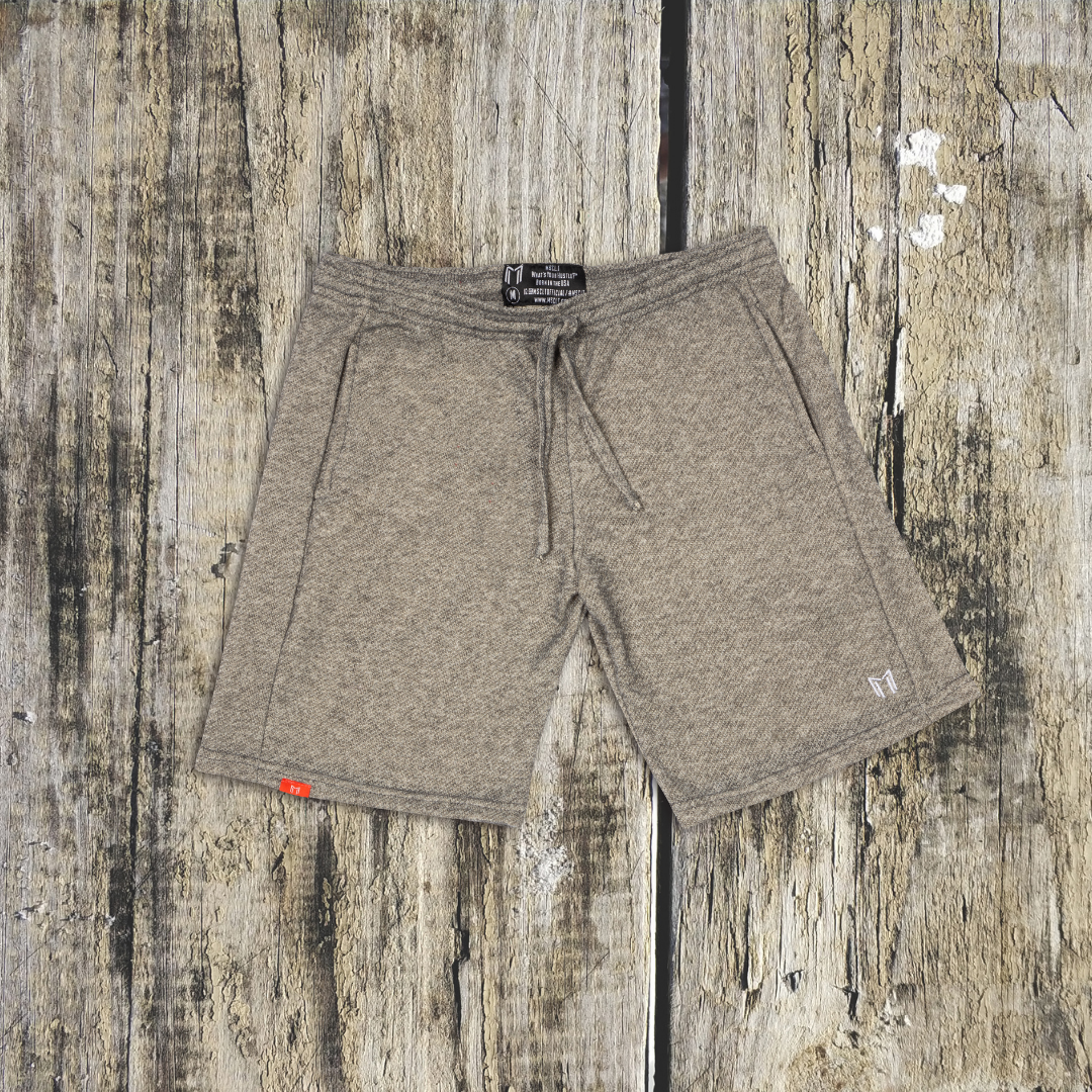 "M LOGO" Print Two-Toned French Terry Travel Short | (2 Colors) - What's Your Hustle?