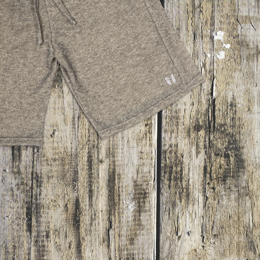 "M LOGO" Print Two-Toned French Terry Travel Short | (2 Colors) - What's Your Hustle?