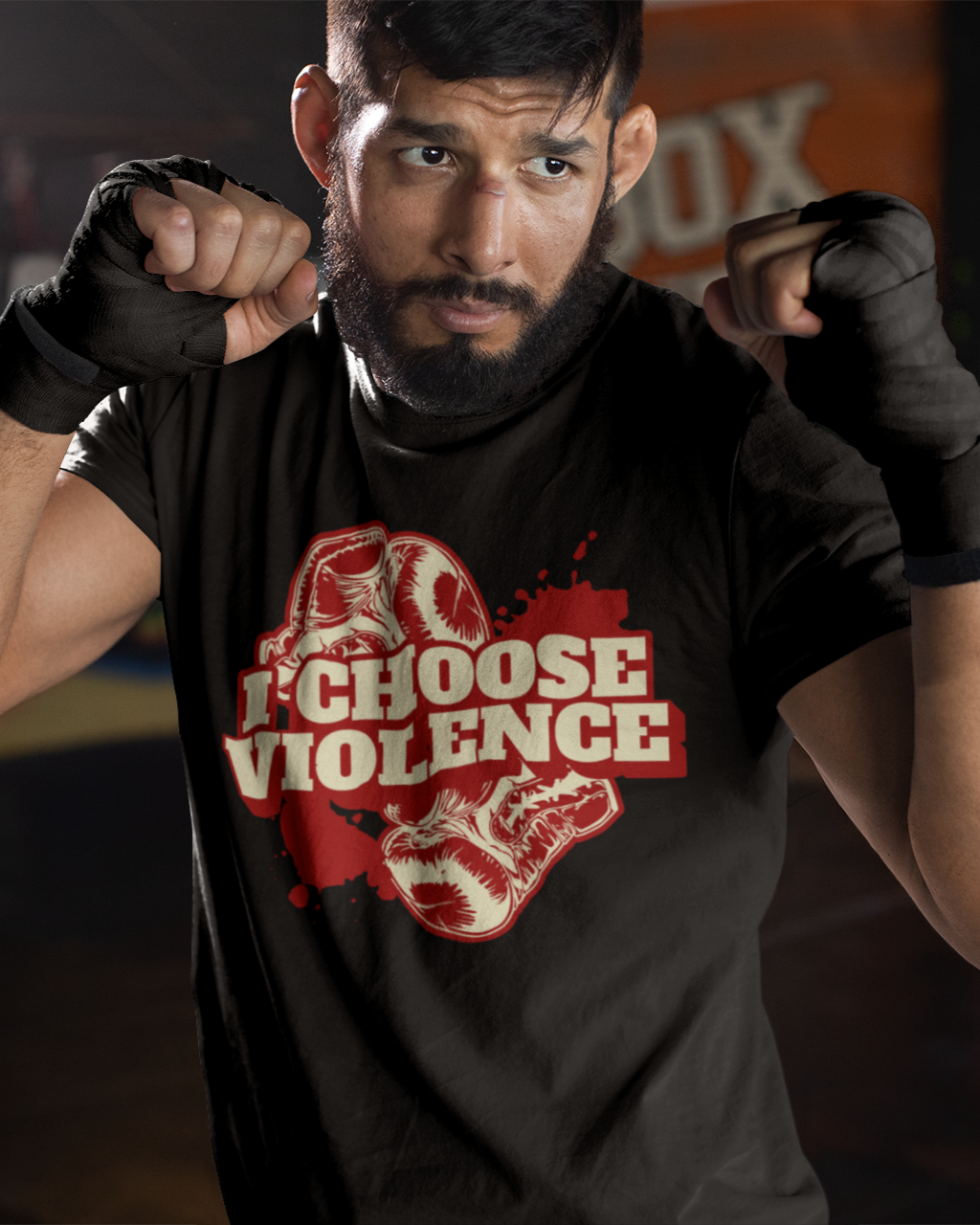 I Choose Violence Boxing MMA T-Shirt | Gloves, Combat Sports | 2 Colors | BOXY FIT (WHAT'S YOUR HUSTLE?®)
