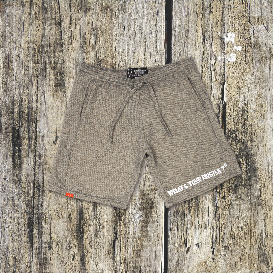 "WHAT'S YOUR HUSTLE?" Print Two-Toned French Terry Travel Short | (2 Colors) - What's Your Hustle?