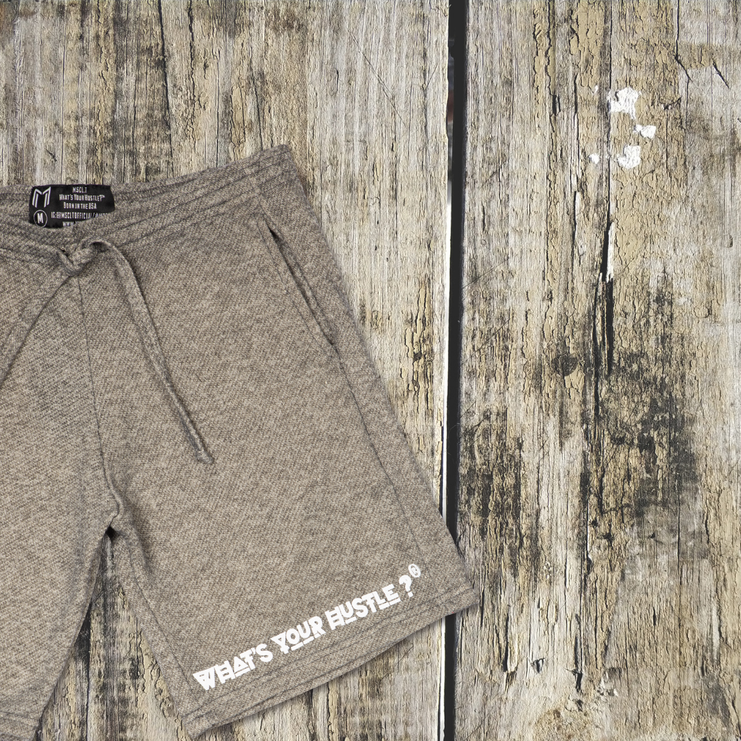 "WHAT'S YOUR HUSTLE?" Print Two-Toned French Terry Travel Short | (2 Colors) - What's Your Hustle?
