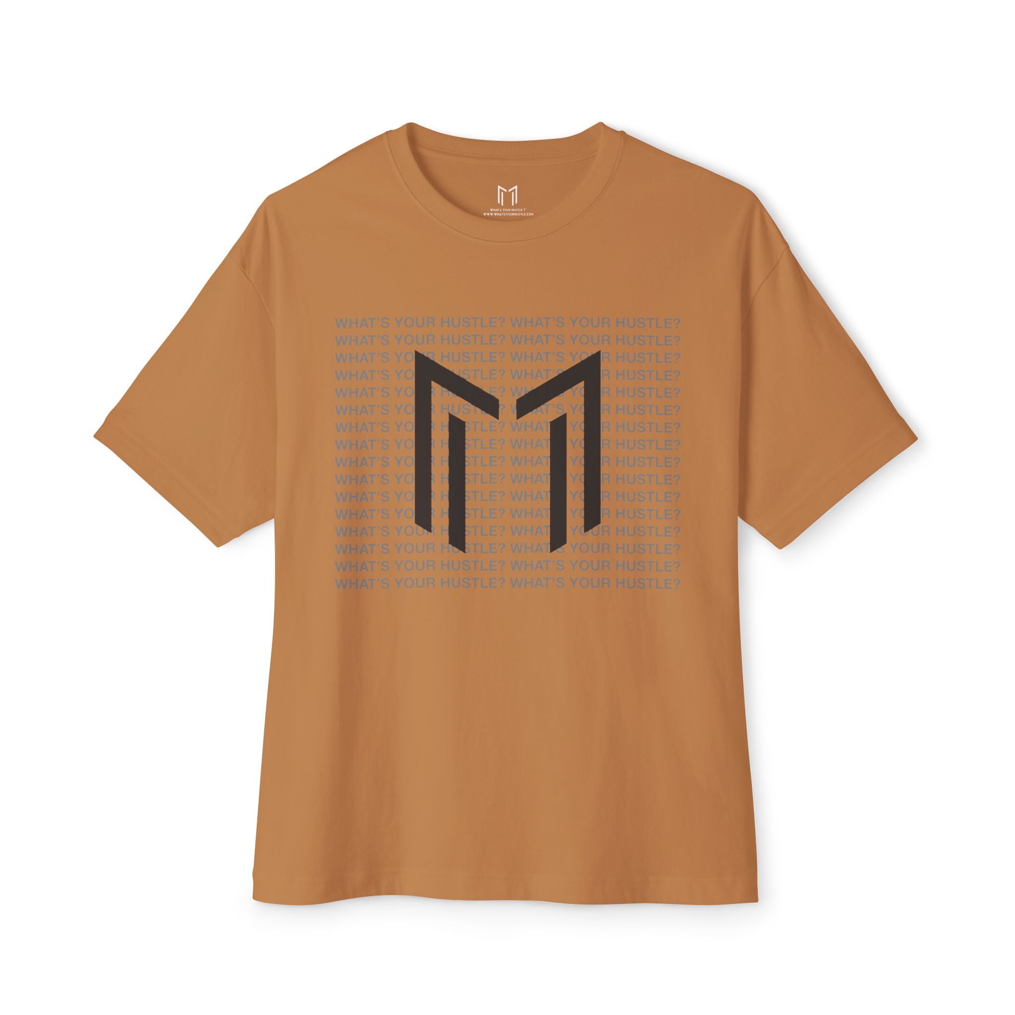 WHAT'S YOUR HUSTLE? FULL SURFACE "M" LOGO BOXY T-SHIRT | (3 COLORS) - What's Your Hustle?