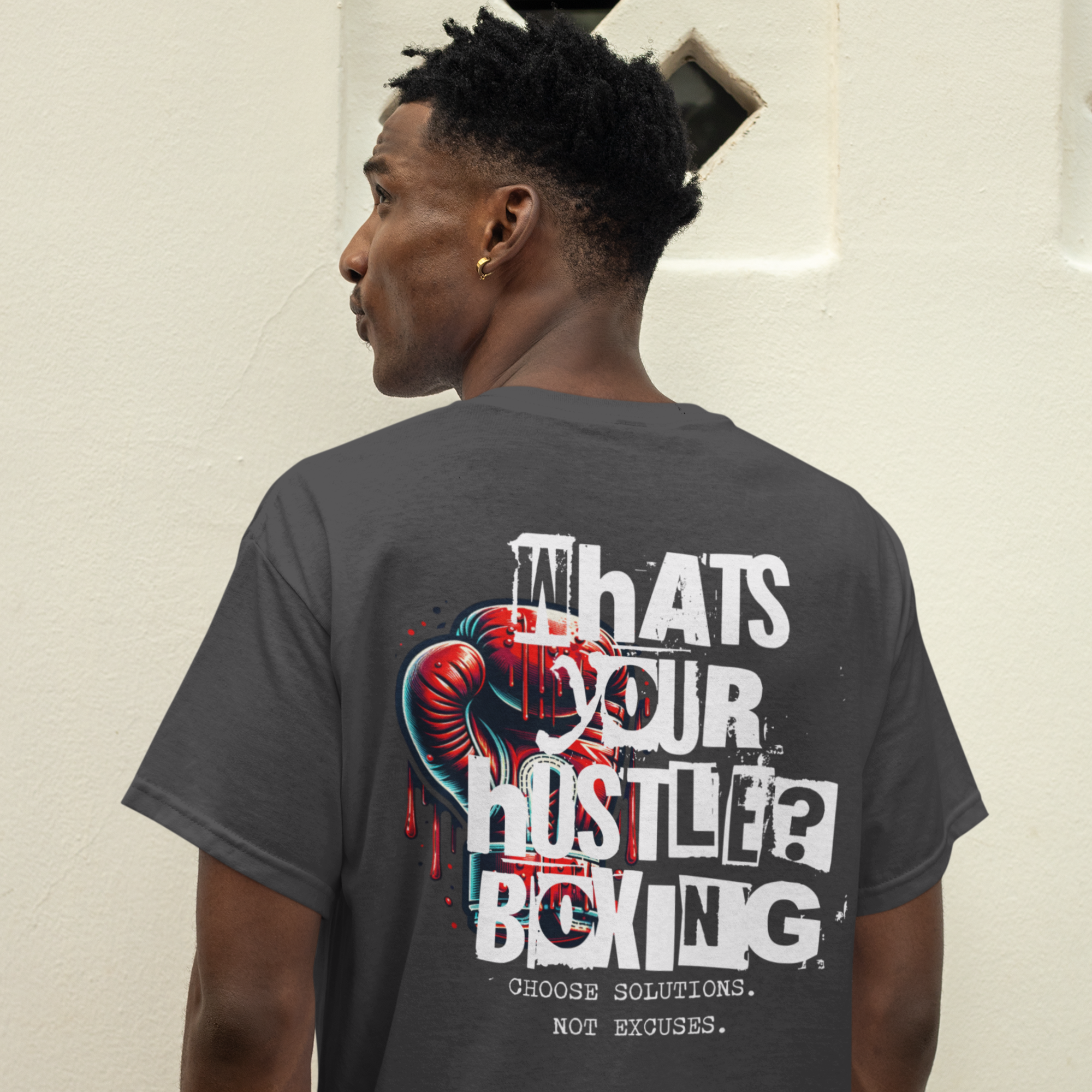 What's Your Hustle? Boxing - Bloody Glove BOXY T-Shirt | Choose Solutions, Not Excuses | 2 Colors