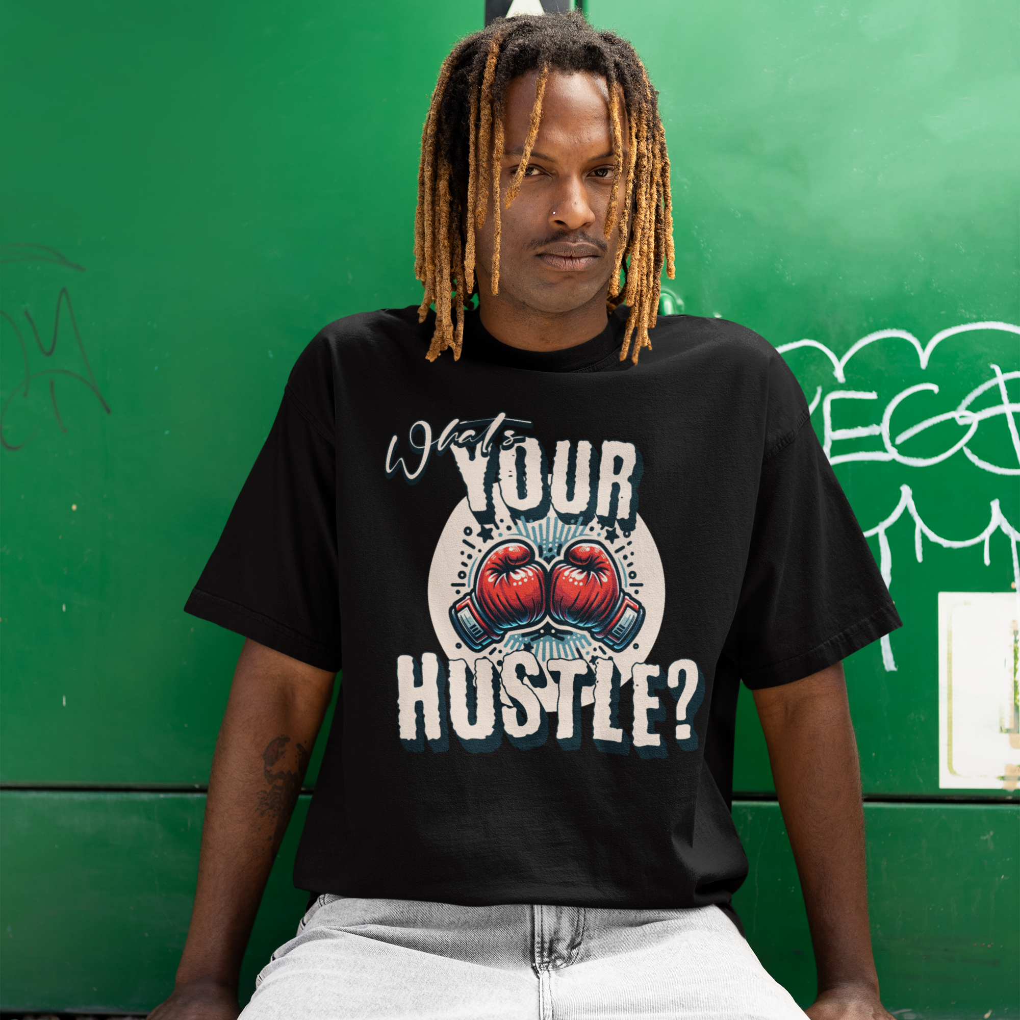 WHAT'S YOUR HUSTLE?® Boxing Gloves T-Shirt | 2 Colors - BOXY FIT