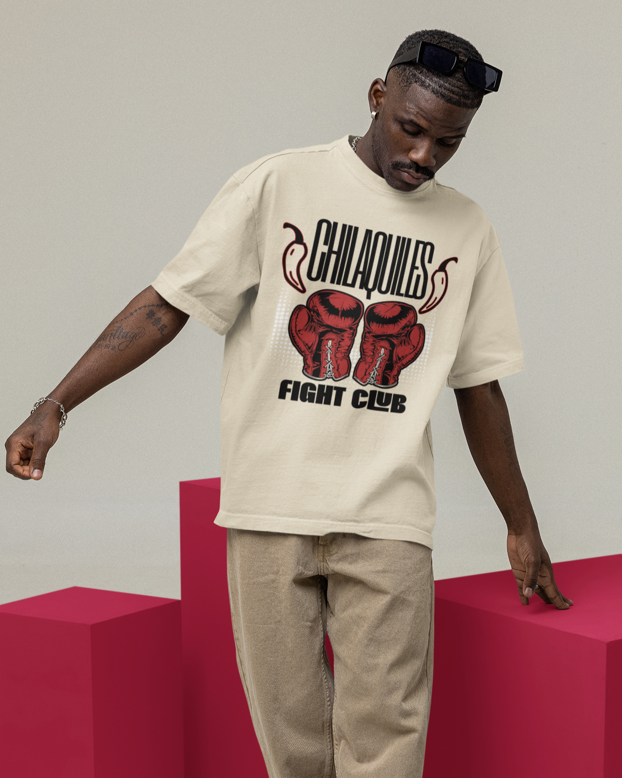 CHILAQUILES FIGHT CLUB T-SHIRT | (2TONEDASUPASTAR x WHAT'S YOUR HUSTLE?®)