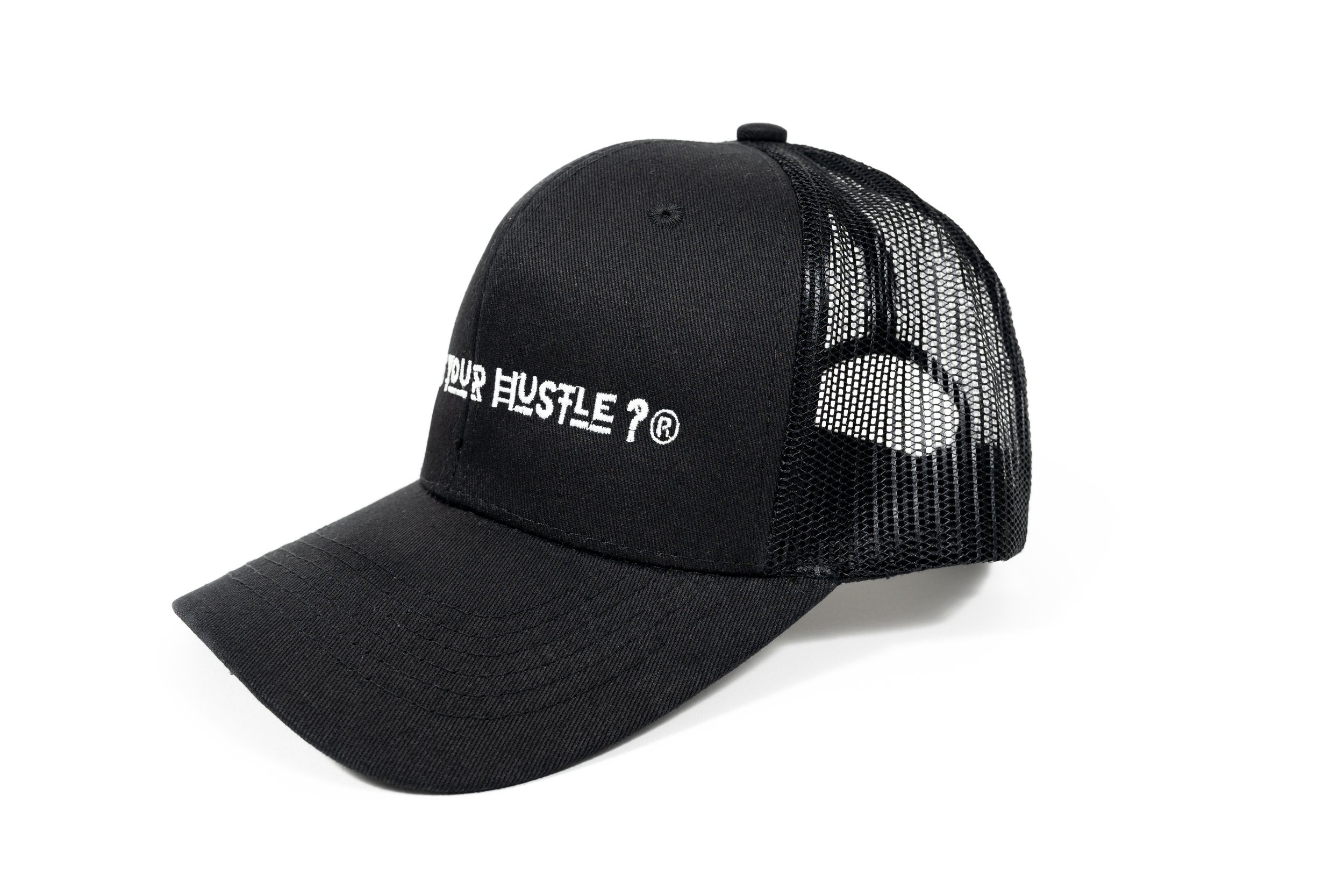 What's Your Hustle?® Trucker Snap-Back Cap (Black)