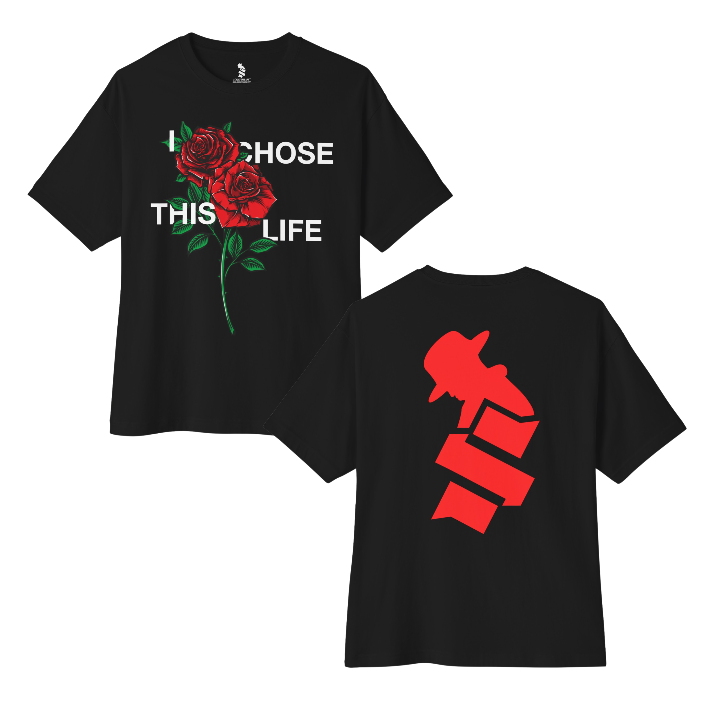 "I Chose This Life" Roses BOXY T-Shirt | 3 Colors (WYH? x SCRAPPY RAMIREZ)