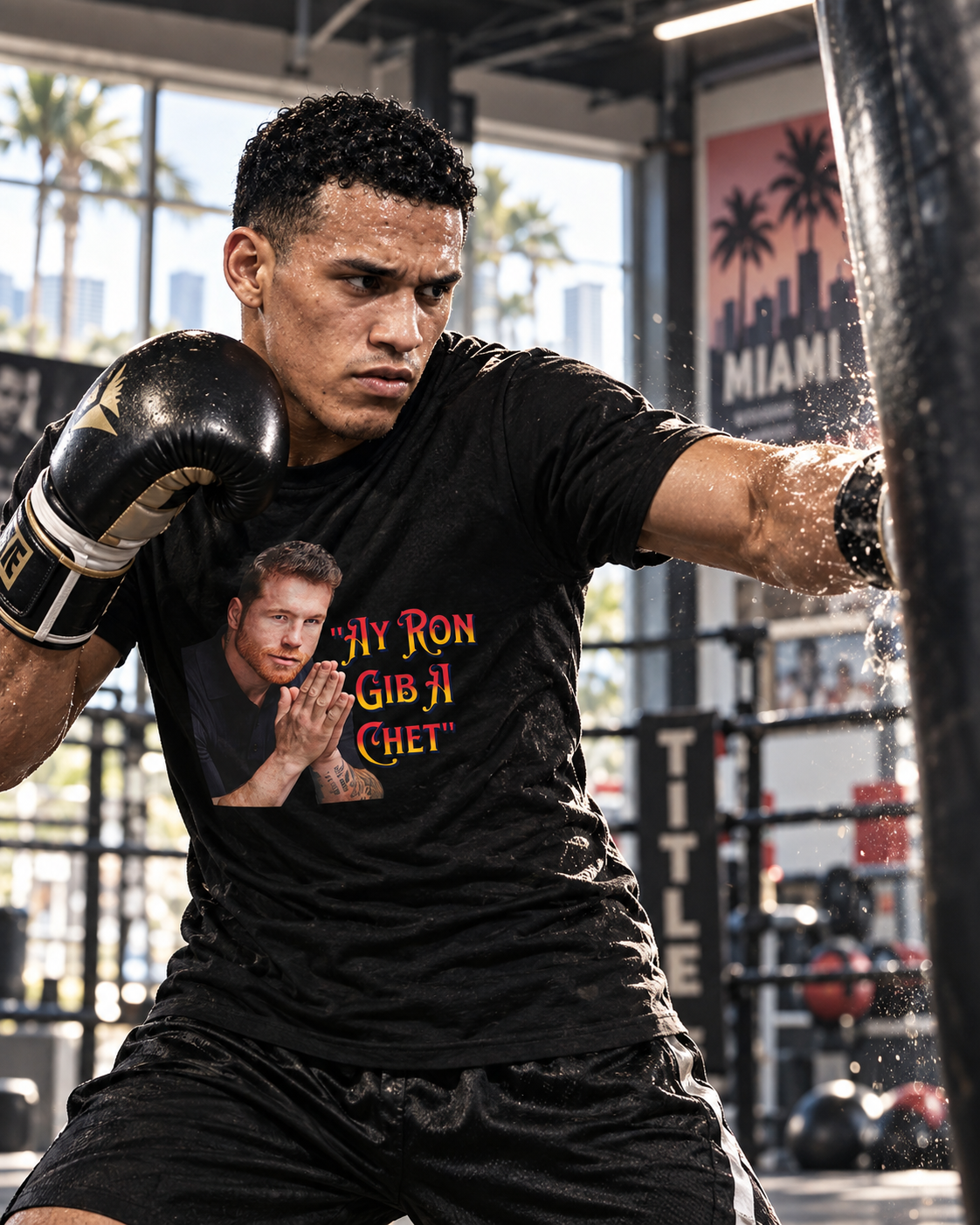 AY RON GIB A CHET - CANELO ALVAREZ T-SHIRT | I DON'T GIVE A CHET | WHAT'S YOUR HUSTLE?® | Heavyweight Cotton