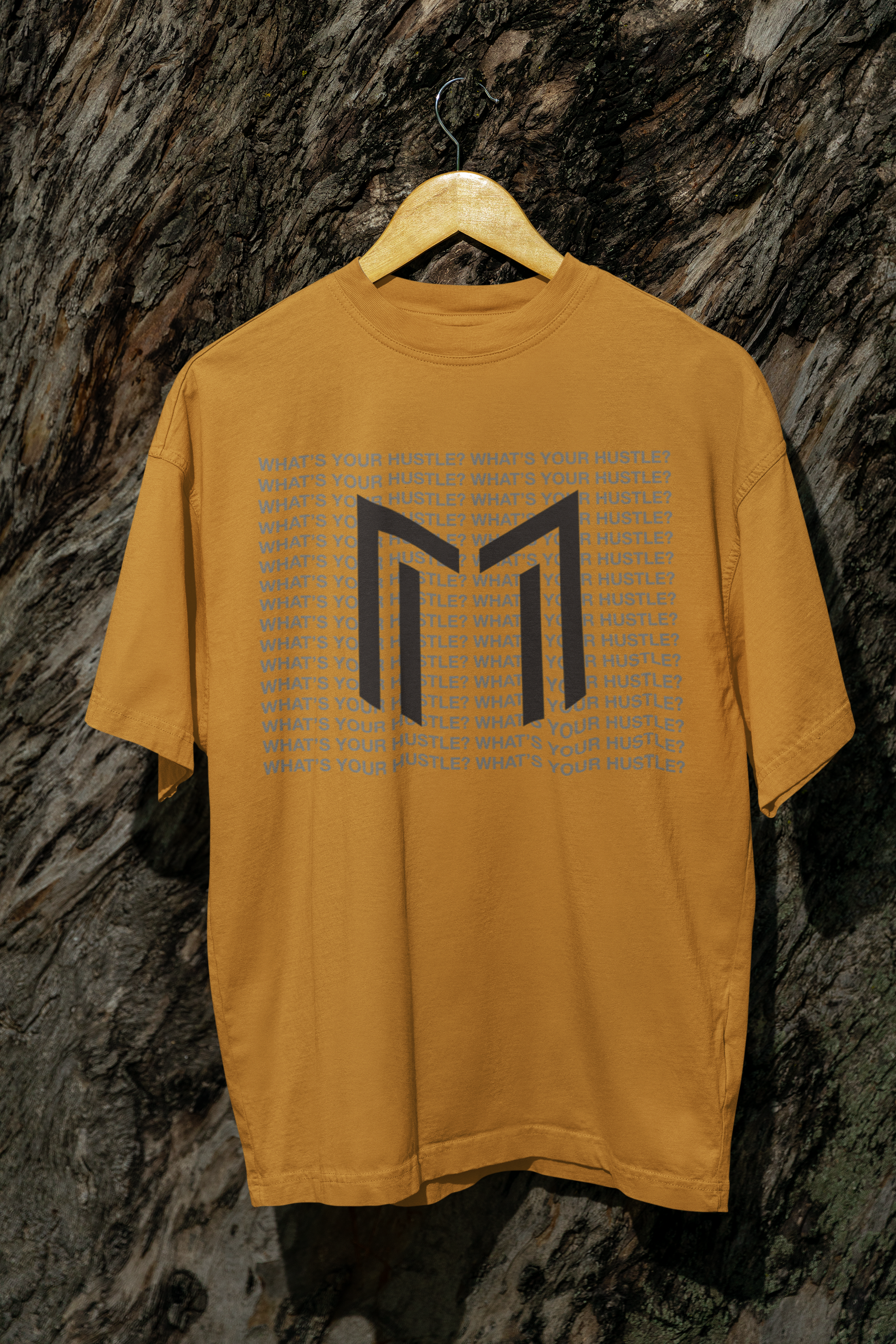 WHAT'S YOUR HUSTLE? FULL SURFACE "M" LOGO BOXY T-SHIRT | (3 COLORS) - What's Your Hustle?