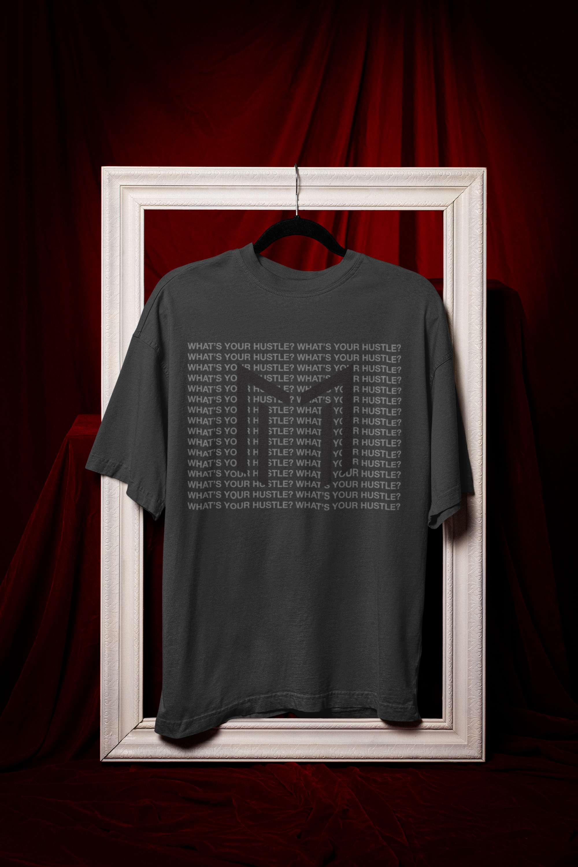 WHAT'S YOUR HUSTLE? FULL SURFACE "M" LOGO BOXY T-SHIRT | (3 COLORS) - What's Your Hustle?